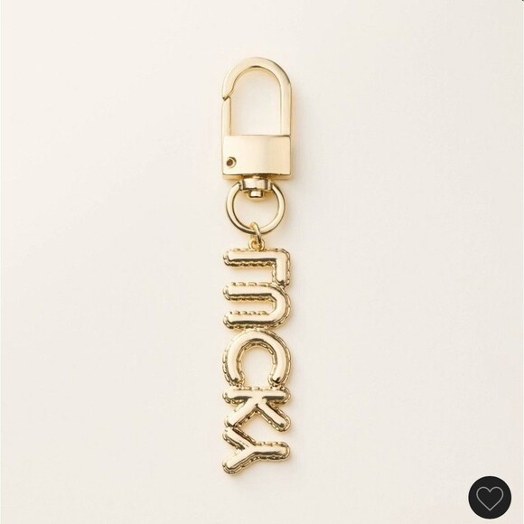 NEW Kate Spade x Target Gold LUCKY Key Fob Chain Keychain Bag Charm Balloon - Picture 2 of 5